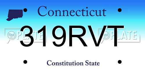 319RVT Connecticut License Plate