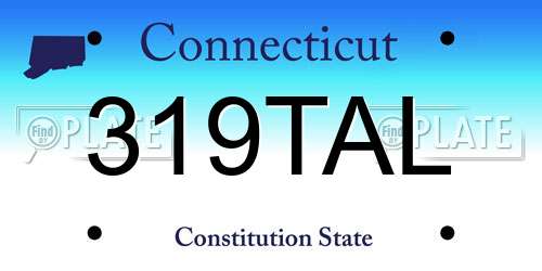 319TAL Connecticut License Plate