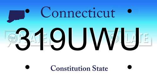 319UWU Connecticut License Plate