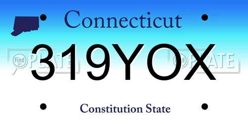319YOX Connecticut License Plate