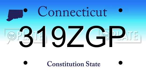 319ZGP Connecticut License Plate