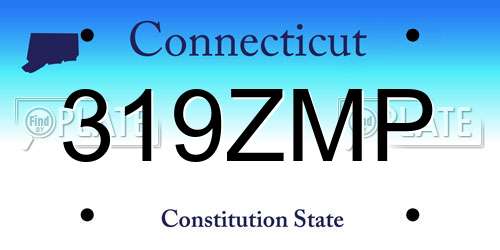319ZMP Connecticut License Plate