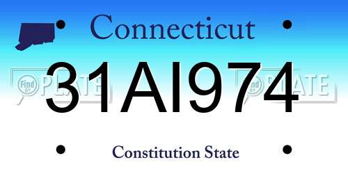 31AI974 Connecticut License Plate
