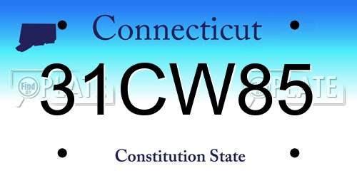 31CW85 Connecticut License Plate