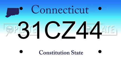 31CZ44 Connecticut License Plate