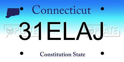 31ELAJ Connecticut License Plate
