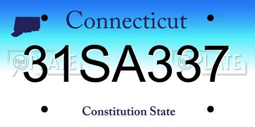 31SA337 Connecticut License Plate