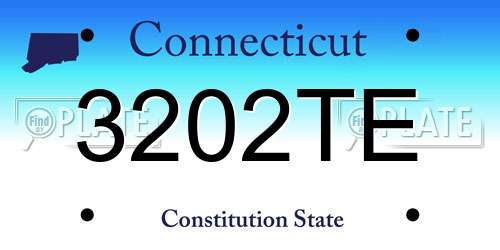 3202TE Connecticut License Plate