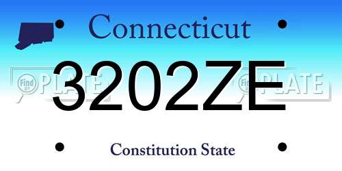 3202ZE Connecticut License Plate