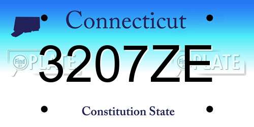 3207ZE Connecticut License Plate