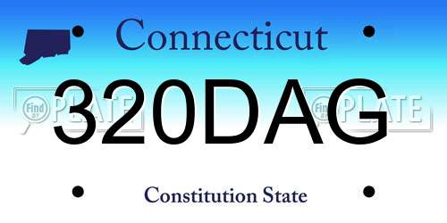 320DAG Connecticut License Plate