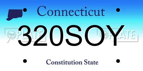 320SOY Connecticut License Plate