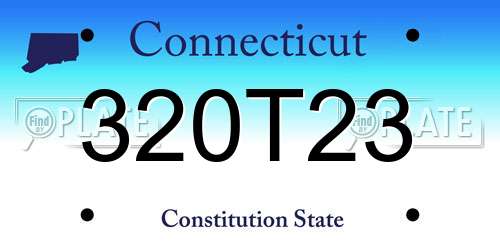 320T23 Connecticut License Plate