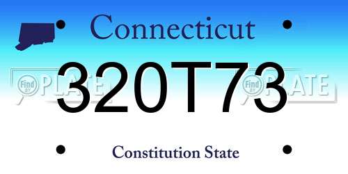 320T73 Connecticut License Plate