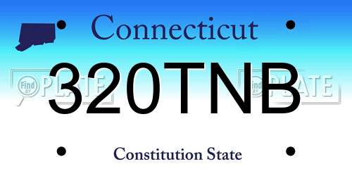 320TNB Connecticut License Plate