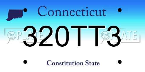 320TT3 Connecticut License Plate