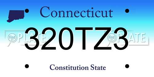 320TZ3 Connecticut License Plate