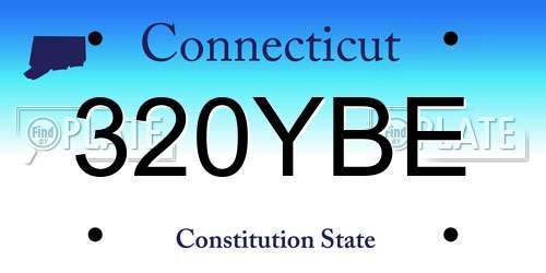 320YBE Connecticut License Plate