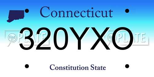 320YXO Connecticut License Plate