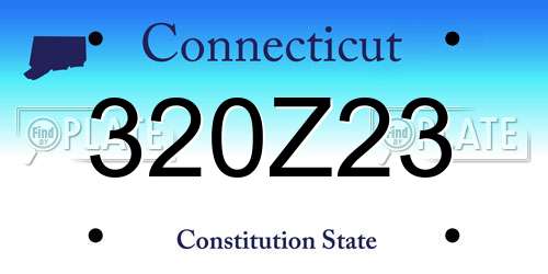 320Z23 Connecticut License Plate