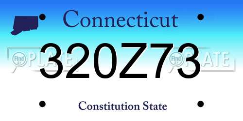 320Z73 Connecticut License Plate