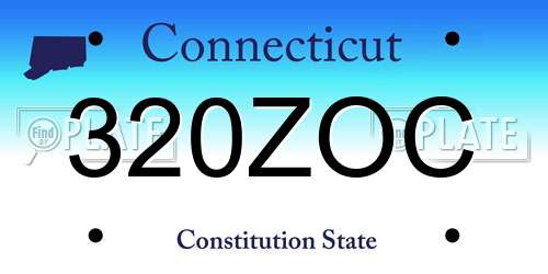 320ZOC Connecticut License Plate