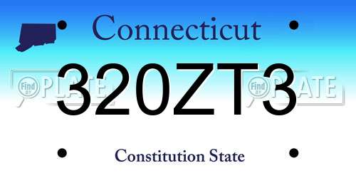 320ZT3 Connecticut License Plate