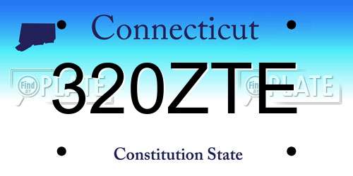 320ZTE Connecticut License Plate