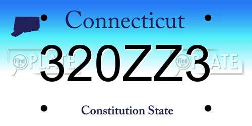 320ZZ3 Connecticut License Plate