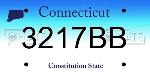 3217BB Connecticut License Plate