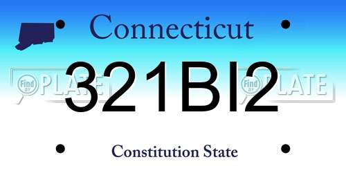 321BI2 Connecticut License Plate