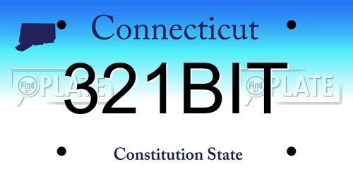 321BIT Connecticut License Plate