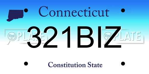 321BIZ Connecticut License Plate
