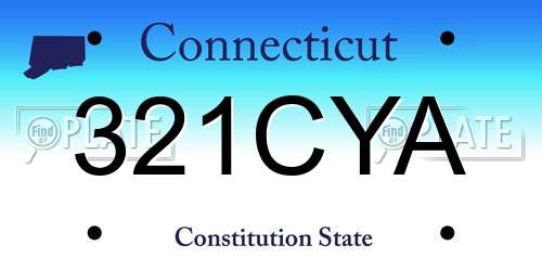 321CYA Connecticut License Plate