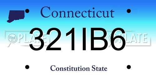321IB6 Connecticut License Plate