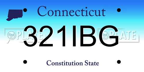 321IBG Connecticut License Plate