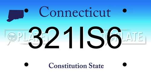 321IS6 Connecticut License Plate