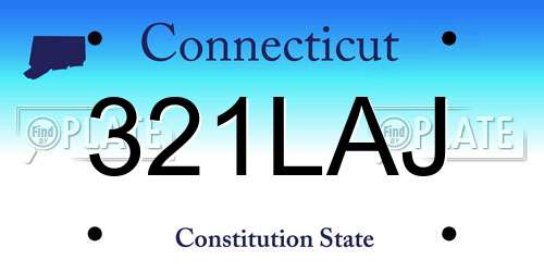 321LAJ Connecticut License Plate