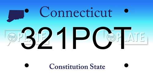 321PCT Connecticut License Plate