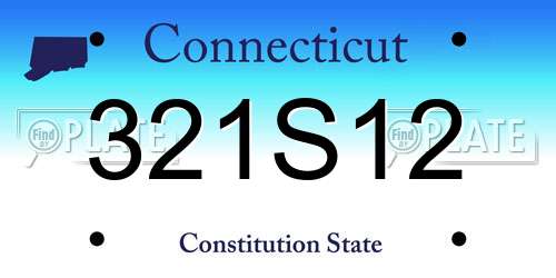 321S12 Connecticut License Plate