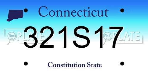 321S17 Connecticut License Plate