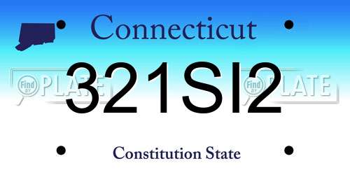 321SI2 Connecticut License Plate
