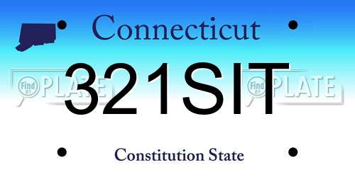 321SIT Connecticut License Plate
