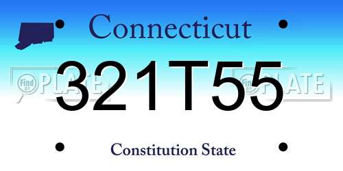 321T55 Connecticut License Plate