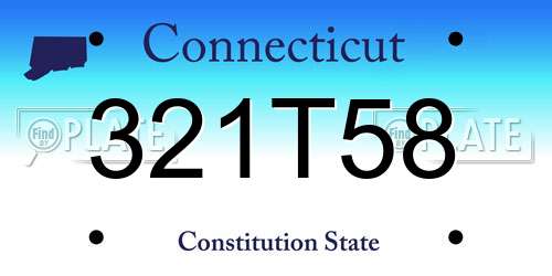 321T58 Connecticut License Plate