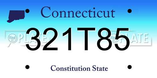 321T85 Connecticut License Plate