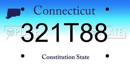 321T88 Connecticut License Plate