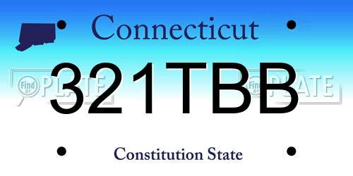 321TBB Connecticut License Plate