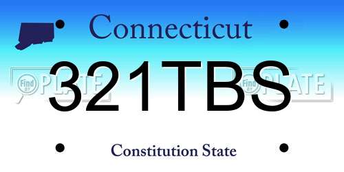 321TBS Connecticut License Plate