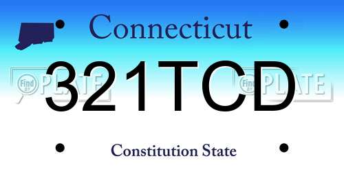 321TCD Connecticut License Plate